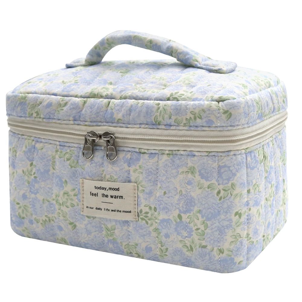 1pc Large Makeup Bag, Cute Cosmetic Bag For Women Girls, Floral Coquette🙀